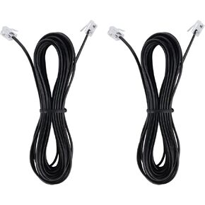 LanSenSu 15-Feet Telephone landline Extension Cord Cable Cord with Standard RJ-11 6P4C Plug (White 15-ft, 2Pack) in Saudi Arabia
