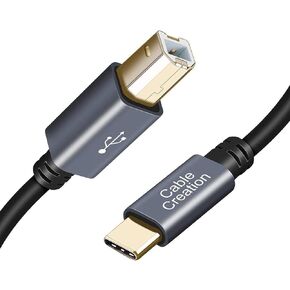 CableCreation USB C Printer Cable 1 m, Printer Cable USB C to B, Scanner Cable Printer Cable to USB MIDI Cable for Yamaha Casio Digital Piano MIDI Controller DJ Controller, 3.3 ft Black in Kuwait
