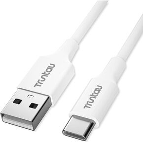USB a to USB c Cable, Premium USB to USB c Cable Standard Length, Charging Data Sync Type c Cable for Samsung S10 Plus A80 Note 20, iPhone15 Pro Plus Max, LG, Moto, etc, White, 3.3 ft