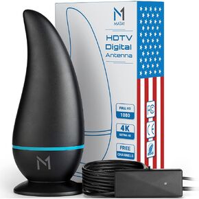 هوائي تلفزيون عالي الدقة 4K للاستخدام الداخلي فقط، مدى طويل 300 ميل، أحدث شريحة 2022، قاعدة مغناطيسية + كابل محوري بطول 14.7 متر من ماتا1 (شركة أمريكية) in Kuwait