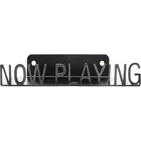 Metal Now Playing Vinyl Record Stand Wall Mount Album Player Display LP Shelf Black modern Vintage Vinyl Record Display Organization for Music Lovers Record Player Accessory