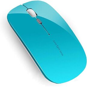 Uciefy Q5 Slim Rechargeable Wireless Mouse, 2.4G Portable Optical Silent Ultra Thin Wireless Computer Mouse with USB Receiver and Type C Adapter, Compatible with PC, Laptop, Notebook, Desktop Black