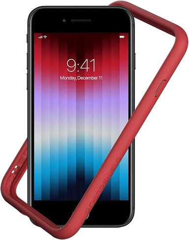 مصد RhinoShield متوافق مع [iPhone SE 3 / SE 2/8 / 7] | CrashGuard NX - غطاء حماية بتصميم نحيف ممتص للصدمات 3.5M / 11ft حماية من السقوط - أحمر in Kuwait