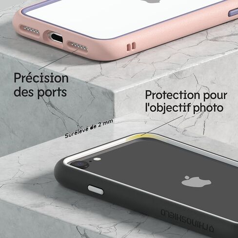 مصد RhinoShield متوافق مع [iPhone SE 3 / SE 2/8 / 7] | CrashGuard NX - غطاء حماية بتصميم نحيف ممتص للصدمات 3.5M / 11ft حماية من السقوط - أحمر in Kuwait