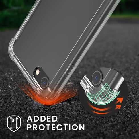 حافظة كروس kwmobile متوافقة مع هاتف Apple iPhone SE (2022) / iPhone SE (2020) / iPhone 8 / iPhone 7 - غطاء هاتف شفاف من مادة TPU مع حزام حبل - أسود/شفاف in Kuwait