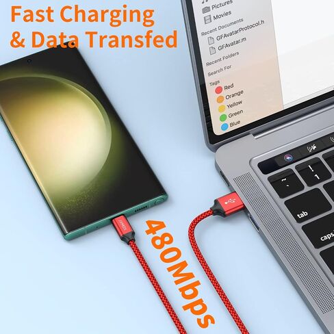 USB Type C Cable,USB A to USB C 3A Fast Charging (3.3ft 2-Pack) Braided Charge Cord Compatible with Samsung Galaxy S10 S9 S8 Plus,Note 9 8,A11 A20 A51,LG G6 G7 V30 V35,Moto Z2 Z3,USB C Charger (Grey) in Saudi Arabia