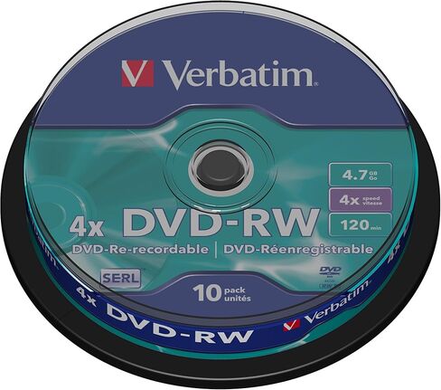 Verbatim DVD-RW 4.7Gb 4X Spindle 10 No 43552 verbatim dvdrw 4.7 gb DVD in Saudi Arabia