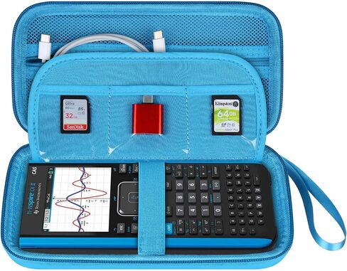 BOVKE Calculator Case for Texas Instruments TI-Nspire CX II CAS/CX II/CX CAS/CX Color Graphing Calculator and More - Extra Mesh Pocket for USB Cables and Other Accessories, Black in Kuwait