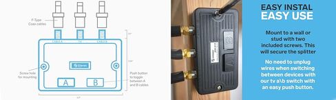 STEREN 4-Way 2.4GHz 90dB 1 Port Power Pass DC Passing On One Port F-Pin Coaxial Splitter [201-234] in Kuwait