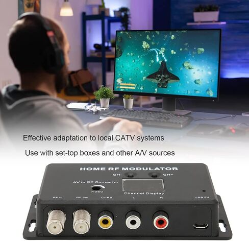 GOWENIC M70RV TV Link Modulator، يدعم PAL/NTSC Professional AV إلى RF Converter، TV Link Modulator AV إلى RF Converter، لصناديق مجموعة مصدر AV، مع كابل شحن USB in Saudi Arabia