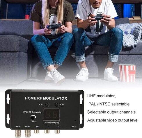 GOWENIC M70RV TV Link Modulator، يدعم PAL/NTSC Professional AV إلى RF Converter، TV Link Modulator AV إلى RF Converter، لصناديق مجموعة مصدر AV، مع كابل شحن USB in Saudi Arabia