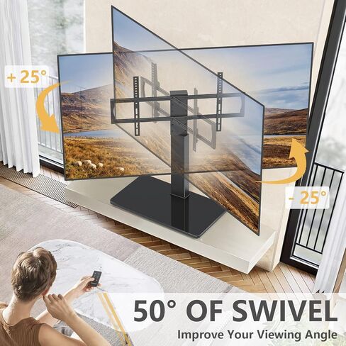 Universal Swivel TV Stand Table Top TV Stand Base with 4 Level Height Adjustable and Swivel Mount Bracket for 20-43 Inch Plasma LCD LED TVs, VESA 200x200mm in Kuwait
