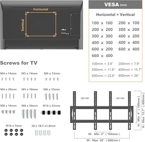 Universal Swivel TV Stand Table Top TV Stand Base with 4 Level Height Adjustable and Swivel Mount Bracket for 20-43 Inch Plasma LCD LED TVs, VESA 200x200mm in Kuwait