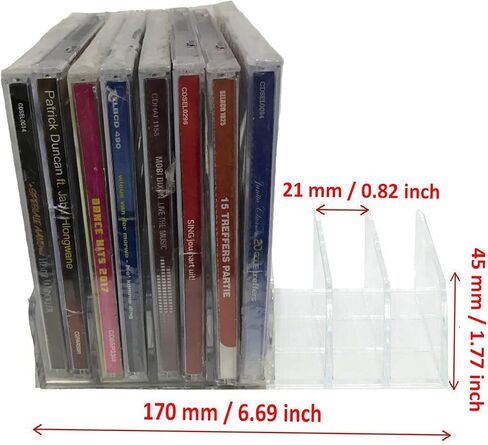 حامل أقراص CD DVD وصندوق تخزين الأقراص المضغوطة ورف عرض الأقراص المضغوطة وحافظات أقراص DVD - تحمل ما يصل إلى 7-14 حافظة جوهرية قياسية للأقراص المضغوطة لتخزين وتنظيم أرفف الوسائط - أكريليك شفاف in Saudi Arabia