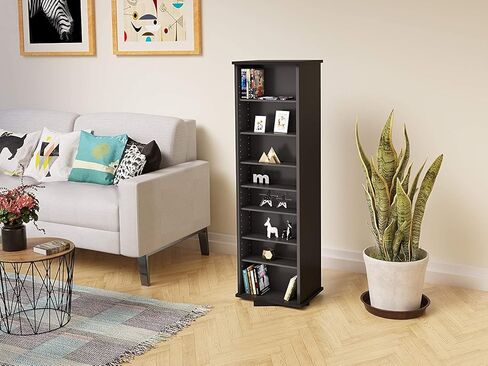 برج تخزين دوار للوسائط المضغوطة على الوجهين مقاس 53 بوصة من Pemberly Row باللون الأسود in Kuwait