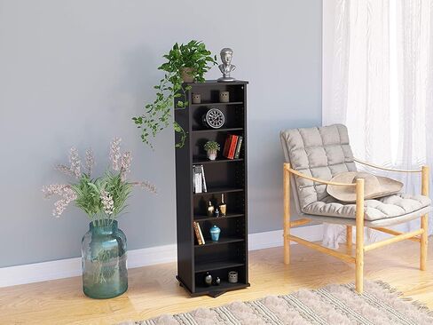 برج تخزين دوار للوسائط المضغوطة على الوجهين مقاس 53 بوصة من Pemberly Row باللون الأسود in Kuwait