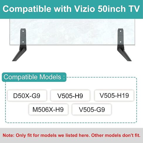 حامل قاعدة لارجل تلفزيون فيزيو، للتلفزيون الذكي فيزيو 50 انش، لفيزيو D50X-G9 V505-H9 M506X-H9 V505-H19 V505-G9، حامل تلفزيون فيزيو مع مجموعة براغي، سهل التركيب in Kuwait