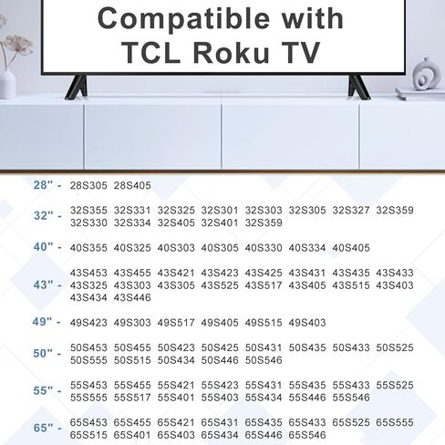 [نسخة مطورة] حامل قاعدة تلفزيون لـ TCL 28 بوصة 32 بوصة 40 بوصة 43 بوصة 49 بوصة 50 بوصة 55 بوصة 65 70 بوصة 75 بوصة أرجل تلفزيون Roku، أرجل تلفزيون لأرجل حامل تلفزيون TCL Roku مع مجموعة براغي in Kuwait
