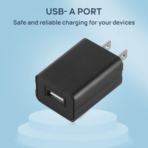 شاحن حائط مكعب 5V1A USB مزود طاقة، كتلة شحن عالمية، قابس جداري من الطوب المحمول، شاحن سريع للسفر، محول طاقة لهاتف iPhone، Samsung Galaxy، LG (أسود) in Kuwait