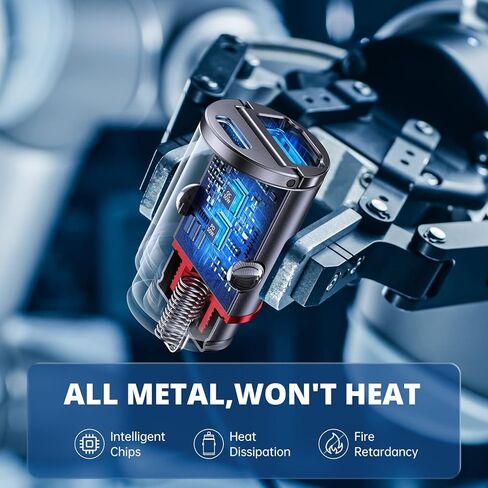 شاحن سيارة USB C Syncwire [PD 45W & QC 45W] محول شاحن سيارة USB شحن سريع [Super Mini & All Metal] متوافق مع iPhone 14 Pro Max Plus 13 12 Samsung S23/S22/21 Note 22/21، Pixel، iPad in Kuwait