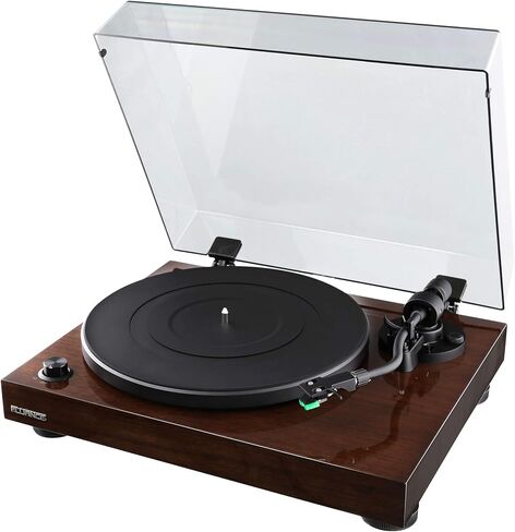 مشغل تسجيل القرص الدوار من الفينيل عالي الدقة Fluance RT81 Elite مع خرطوشة Audio Technica AT95E، محرك الحزام، Preamp مدمج، ثقل موازنة قابل للتعديل، قاعدة خشب MDF عالية الكتلة - الجوز in Kuwait