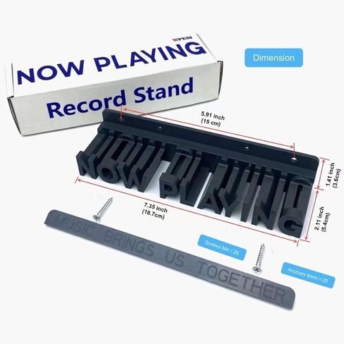 WPESI Now Playing Vinyl Record Stand Wall Mount，Record Display Stand for Vinyl Records and LP Record Floating Shelves Record Storage Holder(Lvory) in Kuwait