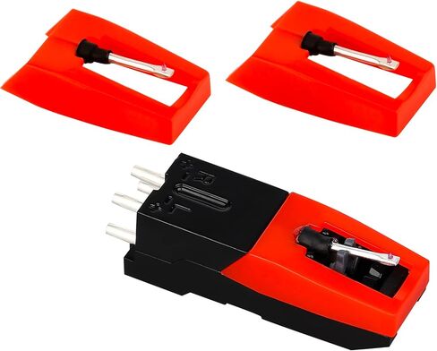 LUTER قطعة واحدة من خرطوشة مشغل الأسطوانات مع قطعتين من إبرة مشغل الأسطوانات وإبر القرص الدوار ومشغل الأسطوانات وملحقات استبدال إبرة مشغل الأسطوانات لمشغل تسجيلات الفينيل in Kuwait