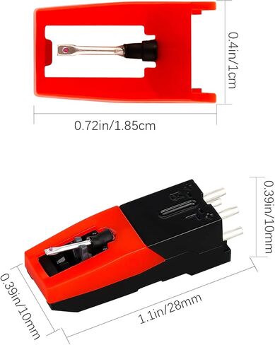 LUTER قطعة واحدة من خرطوشة مشغل الأسطوانات مع قطعتين من إبرة مشغل الأسطوانات وإبر القرص الدوار ومشغل الأسطوانات وملحقات استبدال إبرة مشغل الأسطوانات لمشغل تسجيلات الفينيل in Kuwait