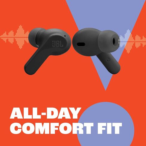 JBL Vibe Beam - True Wireless Earbuds - Black | JBL Deep Bass Sound, Comfortable fit, Up to 32 8h 24h total hours of battery life with speed charging in Kuwait
