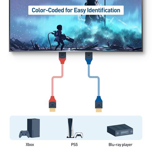 مسائل الكابل [معتمد من HDMI عالي السرعة] كابل HDMI 48 جيجابت في الثانية 8K بطول 3.3 قدم / 1 متر مع 8K عند 60 هرتز، 4K عند 240 هرتز ودعم HDR لأجهزة PS5، وXbox Series X/S، وRTX3080/3090، وRX 6800/6900، وApple TV، و أكثر in Kuwait