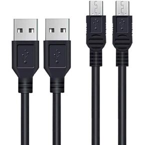 6.6Ft Charger Cable for PS3 Controller, 2Pack Long Mini USB Data Sync Transfer Charging Cord Compatible with Playstation 3, PS3 Slim, PS Move Controller