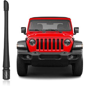 7inch Antenna for Jeep Wrangler JK JT JL JLU JKU Sahara Rubicon Sport 2007-2023, Fexible Antenna Replacement for Jeep Gladiator Design Optimized FM/AM Reception