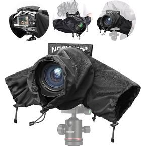 غطاء المطر للكاميرا من NEEWER، معطف واق من المطر من النايلون المتين بحجم صغير متوافق مع كاميرا Canon Sony Nikon Fujifilm DSLR بدون مرآة وعدسة 24-70 مم/16-35 مم، مع أكمام وأربطة ونافذة عرض، PB008 in Saudi Arabia