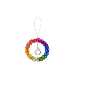 زينة إكليل مطرز بألوان قوس قزح من غانز، حديد وأكريليك، قطر 4.25 بوصة، متعددة الألوان in Kuwait