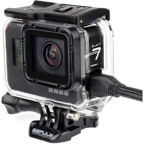 حافظة GEPULY مقاومة للماء مع مرشحات غوص لكاميرات GoPro Hero 5 6 7 Black Hero (2018) - غطاء مبيت للغوص تحت الماء بطول 45 مترًا مع مرشحات قريبة باللون الأحمر/الأحمر الفاتح/الأرجواني / 5X in Kuwait