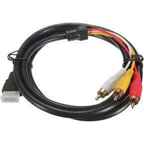 Chenduomi HDMI to RCA TV Cable HDMI Male to 3 RCA Female av Cable Video Audio Component Converter Adapter 1080P Cable for HDTV Black 5ft/1.5m in Saudi Arabia
