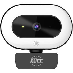MEE audio CL8A 1080p HD Webcam with Ring Light, Microphone, Autofocus, Low Light Correction, 360° Rotation; USB Streaming Web Camera for Video Calling via Zoom/Skype on Computer PC Mac Laptop Desktop in Kuwait