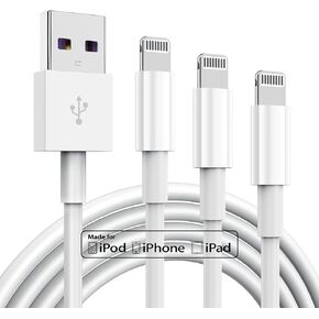 2 حزمة كابل شاحن iPhone معتمد من Apple MFi بطول 3 أقدام، سلك كابل Apple Lightning إلى USB بطول 3 أقدام، شحن سريع 2.4 أمبير، شواحن طويلة لهاتف Apple iPhone 13/12/11/11Pro/11Max/ X/XS/XR/XS Max/8 /7/6 in Kuwait