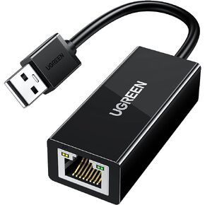 UGREEN USB-A to Ethernet Adapter, 10/100 Mbps Network Adapter, RJ45 Wired LAN Internet Adapter for Laptop PC Compatible with Nintendo Switch MacBook Chromebook Surface Windows MacOS Linux Black