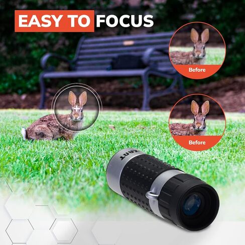 روكسانت تلسكوب أحادي العدسة - تلسكوب جيب خفيف للغاية عالي الدقة - يتضمن منظار أحادي مدمج وحزام للرقبة وقطعة قماش للتنظيف، منظار أحادي العدسة للبالغين، تلسكوب محمول باليد عالي الطاقة in Kuwait