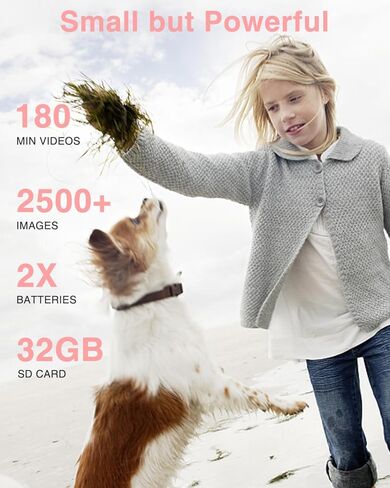 كاميرا رقمية للأطفال FHD 1080P مع بطاقة سعة 32 جيجابايت، بطاريتان، حبل قصير، تكبير 16X مضاد للاهتزاز، كاميرات صغيرة محمولة بدقة 44 ميجابكسل هدية للأطفال الطلاب والمراهقين والبنات (أخضر فاتح) in Kuwait