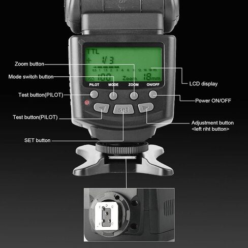 Meike MK430 TTL Flash Speedlite Compatible with Nikon D7100 D5300 D5200 D3500 D3100 D600 D800 D3200 D90 D80 D300 D7500 D780,etc in Saudi Arabia