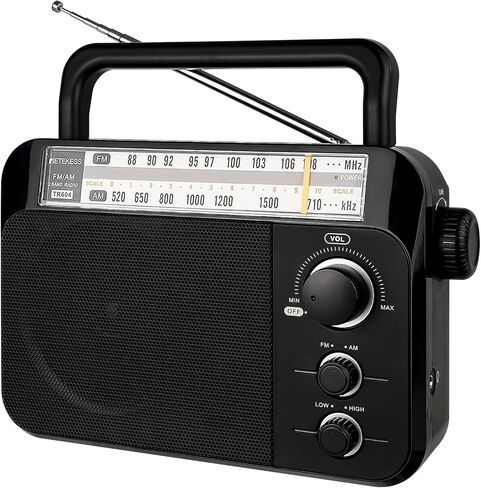 Retekess TR604 AM FM Radio, Portable Radio Plug in Wall | for Home,Picnic,Senior, D Battery Operated,Large Dial,High/Low Tone Mode,Big Speaker,Earphone Jack in Kuwait