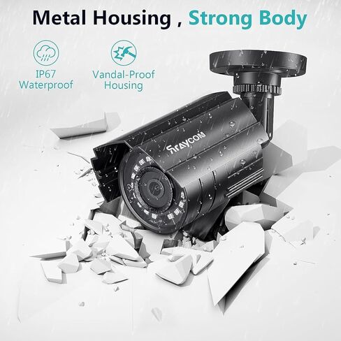 كاميرا أمان 2.0 ميجابكسل 1080 بيكسل اتش دي 2000 فولت إل في الهواء الطلق، نظام كاميرا أمان منزلي هجين 4 في 1 TVI/CVI/AHD/960H CVBS، رؤية ليلية بالأشعة تحت الحمراء بطول 115 قدم، كاميرا رصاصة مقاومة للطقس IP67 للمراقبة التناظرية DVR in Kuwait