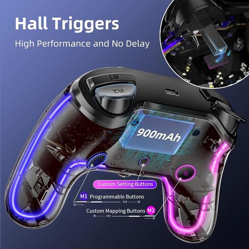 وحدات تحكم Honghao اللاسلكية لجهاز PS4 مع مشغل القاعة و8 مصابيح LED متغيرة الألوان، وحدة تحكم عصا التحكم Aimbot Bluetooth المخصصة لجهاز PS4 لجهاز Playstation 4 (بني) in Saudi Arabia