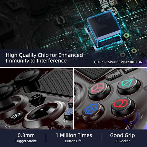 وحدات تحكم Honghao اللاسلكية لجهاز PS4 مع مشغل القاعة و8 مصابيح LED متغيرة الألوان، وحدة تحكم عصا التحكم Aimbot Bluetooth المخصصة لجهاز PS4 لجهاز Playstation 4 (بني) in Saudi Arabia