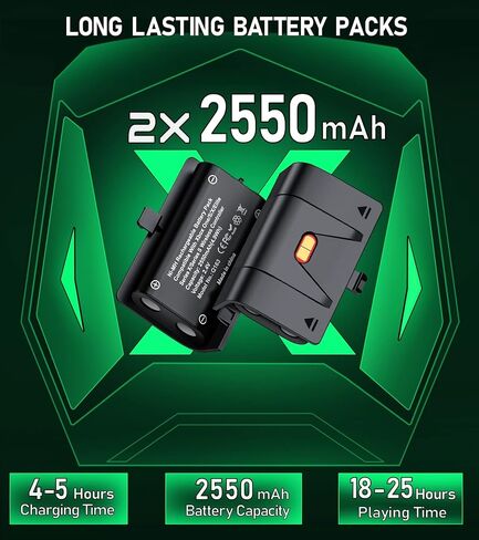 Upgraded Controller Charger Station with 2x6200mWh Rechargeable Battery Packs for Xbox One/Series X|S, Dual Charging Dock for Xbox One Battery Pack (Controller not Included) in Saudi Arabia