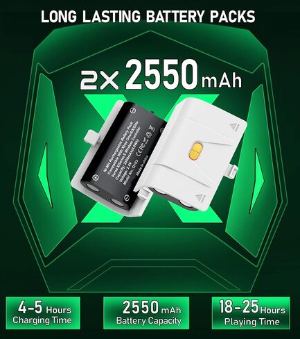 Upgraded Controller Charger Station with 2x6200mWh Rechargeable Battery Packs for Xbox One/Series X|S, Dual Charging Dock for Xbox One Battery Pack (Controller not Included) in Saudi Arabia