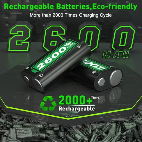 Ukor Fast Charging 2600mAh Rechargeable Battery Packs with Charger for Xbox One/Xbox Series X|S Xbox One S/Xbox One X/Xbox One Elite Wireless Controller, Long Lasting Intelligent Protection in Saudi Arabia