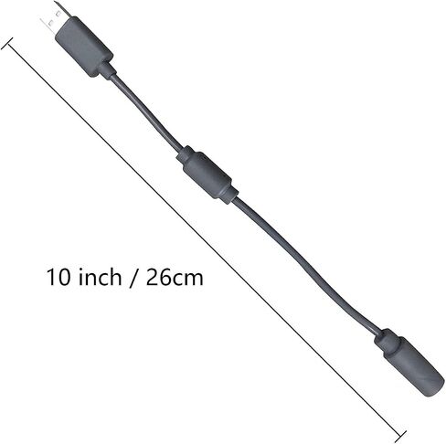 Jedihra 2 Pack Replacement Dongle USB Breakaway Cable for Xbox 360 Wired Controllers, Extension Adapter Cable for Xbox 360 (2, 2 Pack Black+Gray) in Kuwait